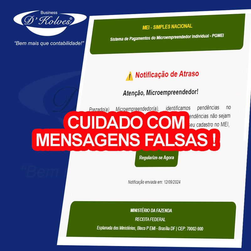 Imagem de Clientes CUIDADO COM MENSAGENS FALSAS!