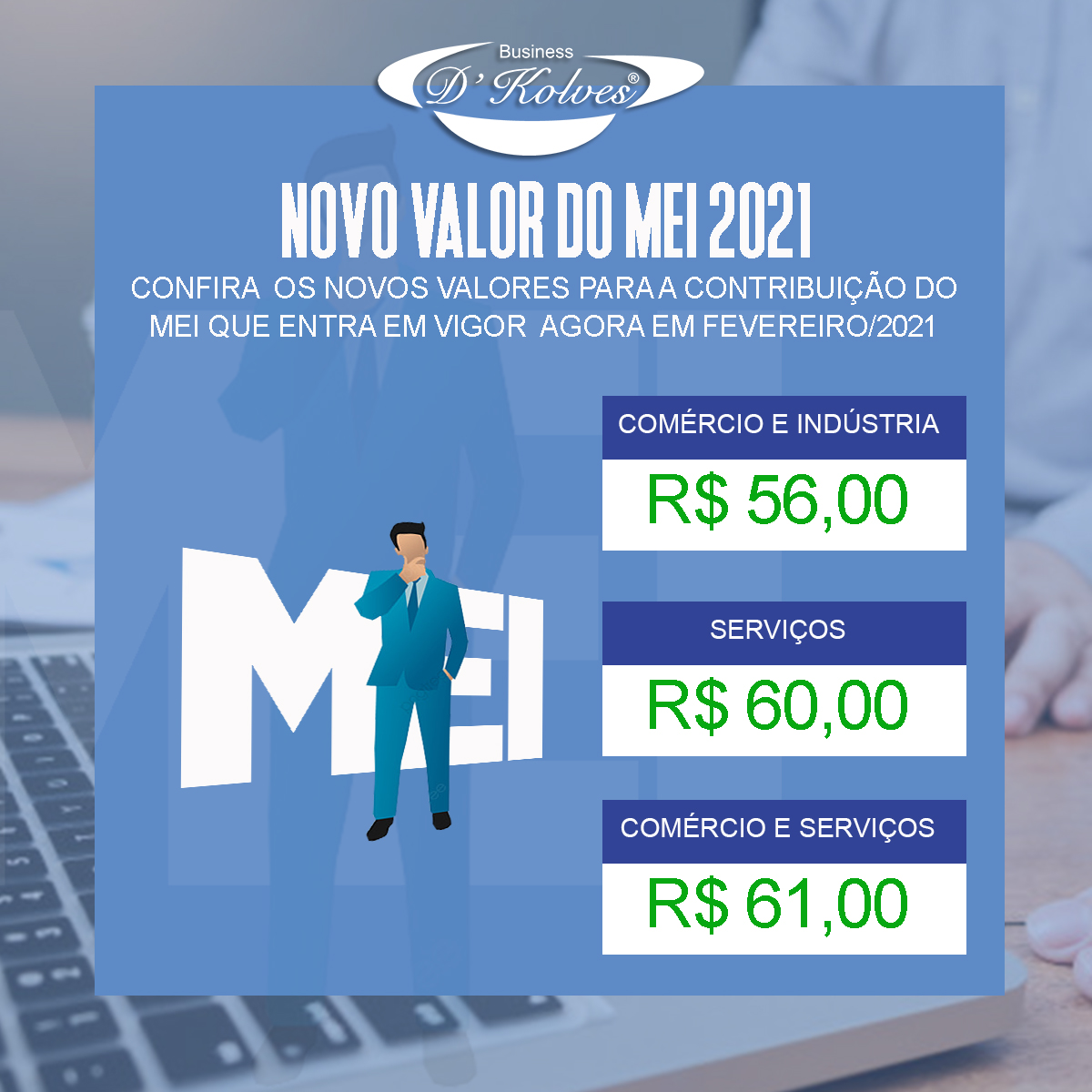 Imagem de Clientes CONFIRA OS NOVOS VALORES MENSAIS DO IMPOSTO MEI PARA 2021