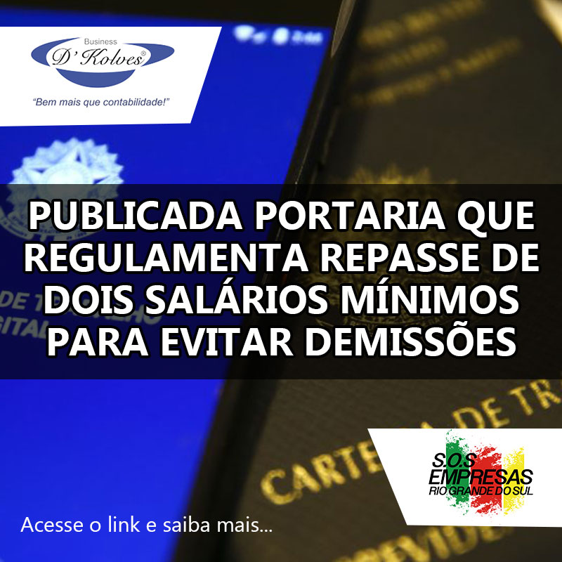 Imagem de Clientes PUBLICADA PORTARIA QUE REGULAMENTA REPASSE PARA EVITAR DEMISSÕES
